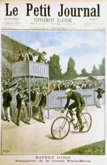 Applaud Gallery: Maurice Garin winning the Paris-Brest cycle race, 1901