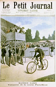 Maurice Garin winning the Paris-Brest cycle race, 1901
