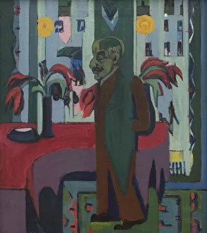 Kirchner Prints: Max Liebermann in his studio, 1926-1928. Creator: Kirchner, Ernst Ludwig (1880-1938)