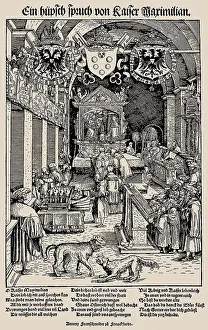 Habsburg Prints: Maximilian I Hearing Mass, 1518. Creator: Weiditz, Hans, the Younger (1495-1536)