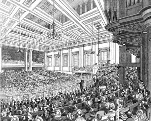 Organ Gallery: 'May Meetings'in the Metropolis - interior of Exeter Hall, 1844