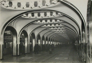 Metro Prints: Mayakovskaya Moscow Metro station, Soviet Union, 1938-1954. Creator: Hannes Meyer