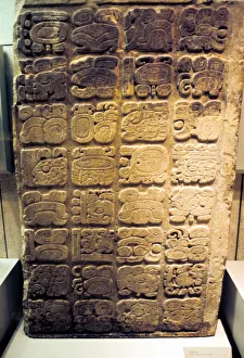 List Prints: Mayan lintel listing the nine generations of rulers at Yaxchilan, 450-550