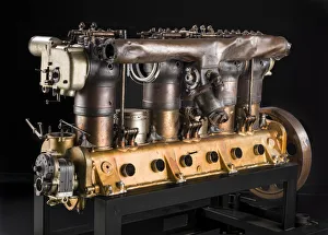 Propulsion Prints: Maybach In-line 6 Engine, ca. 1916-1917. Creator: Maybach Motorenbau