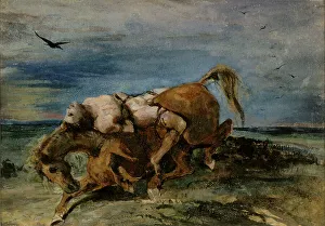 George Byron Prints: Mazeppa on the Dying Horse, 1824. Creator: Eugene Delacroix