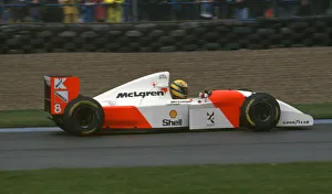 Castle Donington Prints: McLaren MP4-8, Ayrton Senna 1993 European Grand Prix at Donington. Creator: Unknown