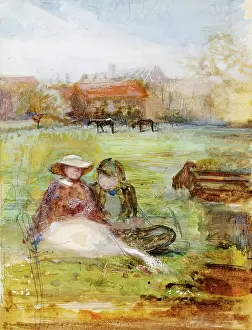 Legs Crossed Prints: In The Meadow, c1860s. Creator: George John Pinwell