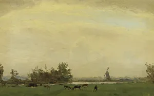 Dijsselhof Gerrit Willem Prints: Meadow Landscape on the Spaarne, 1890-1919. Creator: Gerrit Willem Dijsselhof