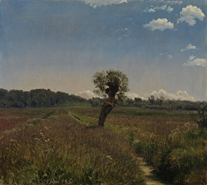 Willow Prints: Meadow with a Solitary Willow, 1851. Creator: Peter Christian Thamsen Skovgaard