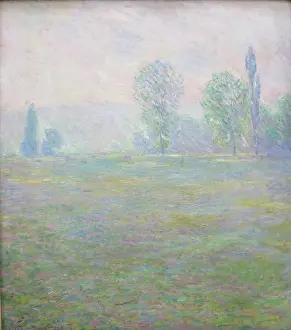 Misty Prints: Meadows at Giverny, 1888. Creator: Claude Monet