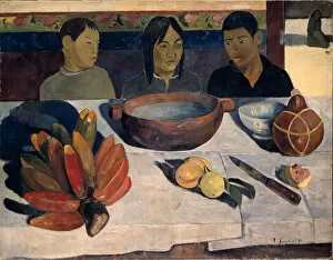Cloisonism Collection: The Meal (Bananas), 1891. Artist: Gauguin, Paul Eugene Henri (1848-1903)