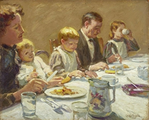 Indiana Prints: Mealtime, 1925. Creator: Otto Stark