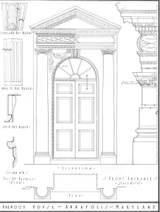 Measured drawing, Harwood House, Annapolis, Maryland, 1922. Artist: J Frederick Kelly