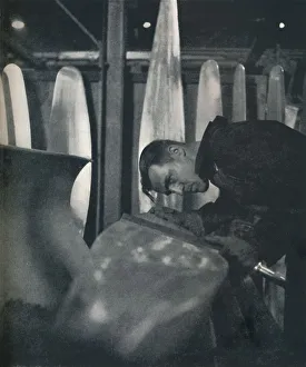 Heavy Industry Prints: Measuring airscrew blades, 1941. Artist: Cecil Beaton