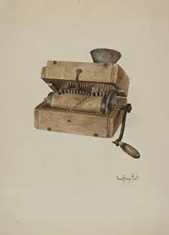 Holt Geoffrey Prints: Meat Grinder, c. 1939. Creator: Geoffrey Holt