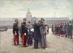 Honour Prints: Medal ceremony on the Esplanade des Invalides by President Poincare