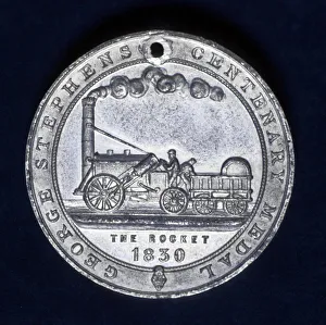 Commemorative Prints: Medal commemorating the centenary of the birth of George Stephenson