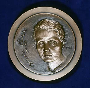 Centenary Gallery: Medal commemorating Marie Sklodowska Curie, Polish-born French physicist, 1967