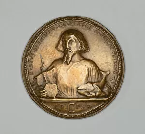 Whale Collection: Medal commemorating Saint Brendan, Discoverer, c. 1869. Creator: J. K. Davison