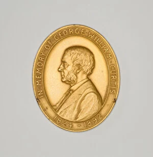 Rights Collection: Medal Depicting George William Curtis, 1892 / 1908. Creator: Victor David Brenner