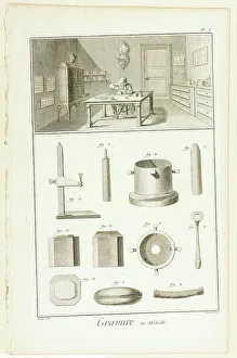 Metalworker Prints: Medal Engraving, from Encyclopédie, 1762/77. Creator: Benoit-Louis Prevost