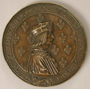 Louis De Valois Orleans Prints: Medal Louis XII, King of France (r. 1498-15155), and Anne of Brittany (1476-1514), French