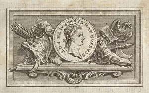 Auguste De Saint Aubin Gallery: Medal with Portrait of Caligula in the 6th Book, from Tibère ou les six premi