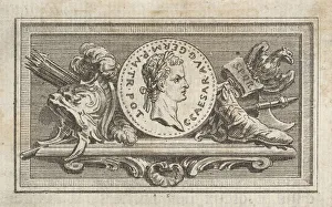 Augustin De Gallery: Medal with Portrait of Caligula in the 6th Book, from Tibere ou les six premi