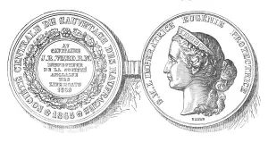 Lifebelts Prints: Medal presented to Captain Ward, 1870. Creator: Unknown