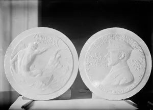 Maquette Prints: Medal Presented By President To Captain A