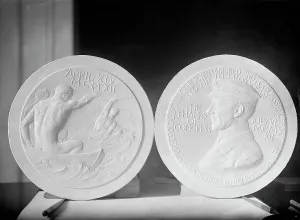 Maquette Prints: Medal Presented By President To Captain A