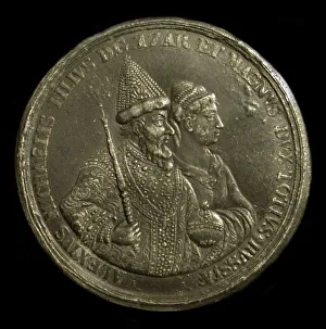 Alexis I Prints: Medal Tsar Alexis I of Russia (to celebrate the birth of Peter the Great)