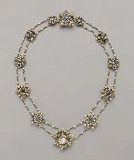 Precious Stones Prints: Twelve Medallions Mounted as a Necklace, c. 1400. Creator: Unknown
