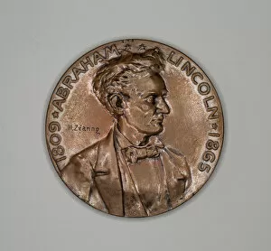Abraham Lincoln Collection: Three Medals Depicting Lincoln, 1865 / 94. Creator: Unknown