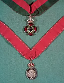 Enamel Prints: Medals of the Order of Merit (civil) (top) and the Order of the Companions of Honour
