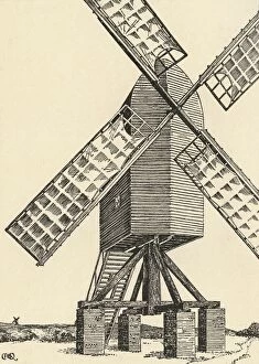 Charles Henry Bourne Quennell Collection: A Mediaeval Windmill, (1931). Artist: Charles Henry Bourne Quennell