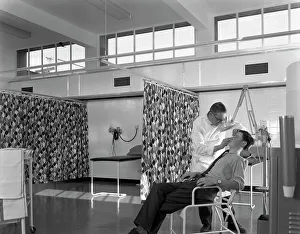 Medical care at a steelworks, Sheffield, South Yorkshire, 1963. Artist: Michael Walters
