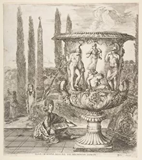 Iphigenia Gallery: The Medici vase, a large vase to right decorated with a representation of the sacrifice
