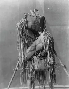 Blackfeet Prints: Medicine bags, c1910. Creator: Edward Sheriff Curtis