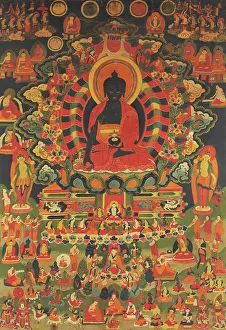 Thanka Prints: The Medicine Buddha, 18th century. Creator: Tibetan culture