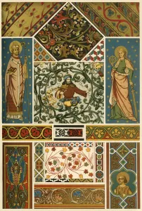 Medieval ceiling and wall painting, (1898). Creator: Unknown Medieval ceiling and wall painting, (1898). Creator: Unknown