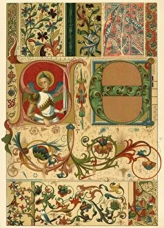 Historic Styles Of Ornament Gallery: Medieval illuminated manuscripts, (1898). Creator: Unknown