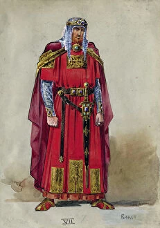 Medieval Prince. Costume design. Artist: Bakst, Leon (1866-1924)