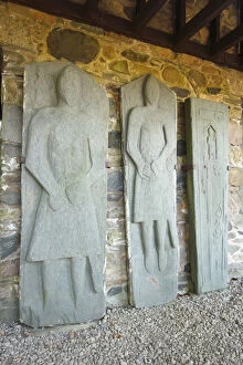 Argyll And Bute Collection: Medieval stone grave slabs, Kilberry, Argyll and Bute, Scotland