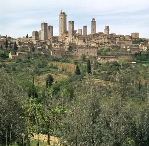 Community Prints: The medieval towers of San Gimignano in Tuscany, Italy, 13th century