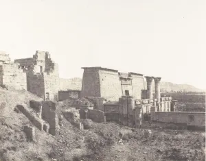 Felix Teynard Prints: Medinet-Abou (Thebes), Construction Anterieures - Vue Generale