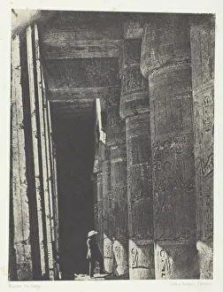 Necropolis Prints: Medinet-Habou, Galerie du Palais de Ramses-Meiamoun;Thebes, 1849 / 51