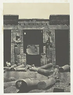 Thebes As Said Egypt Prints: Medinet-Habou, Partie Orientale du Peristyle du Palais de Ramses-Mé