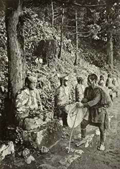 In A Row Prints: Meditation, 1910. Creator: Herbert Ponting