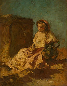 Meditation (Seated Woman), c. 1878 / 79. Creator: Adolphe Monticelli